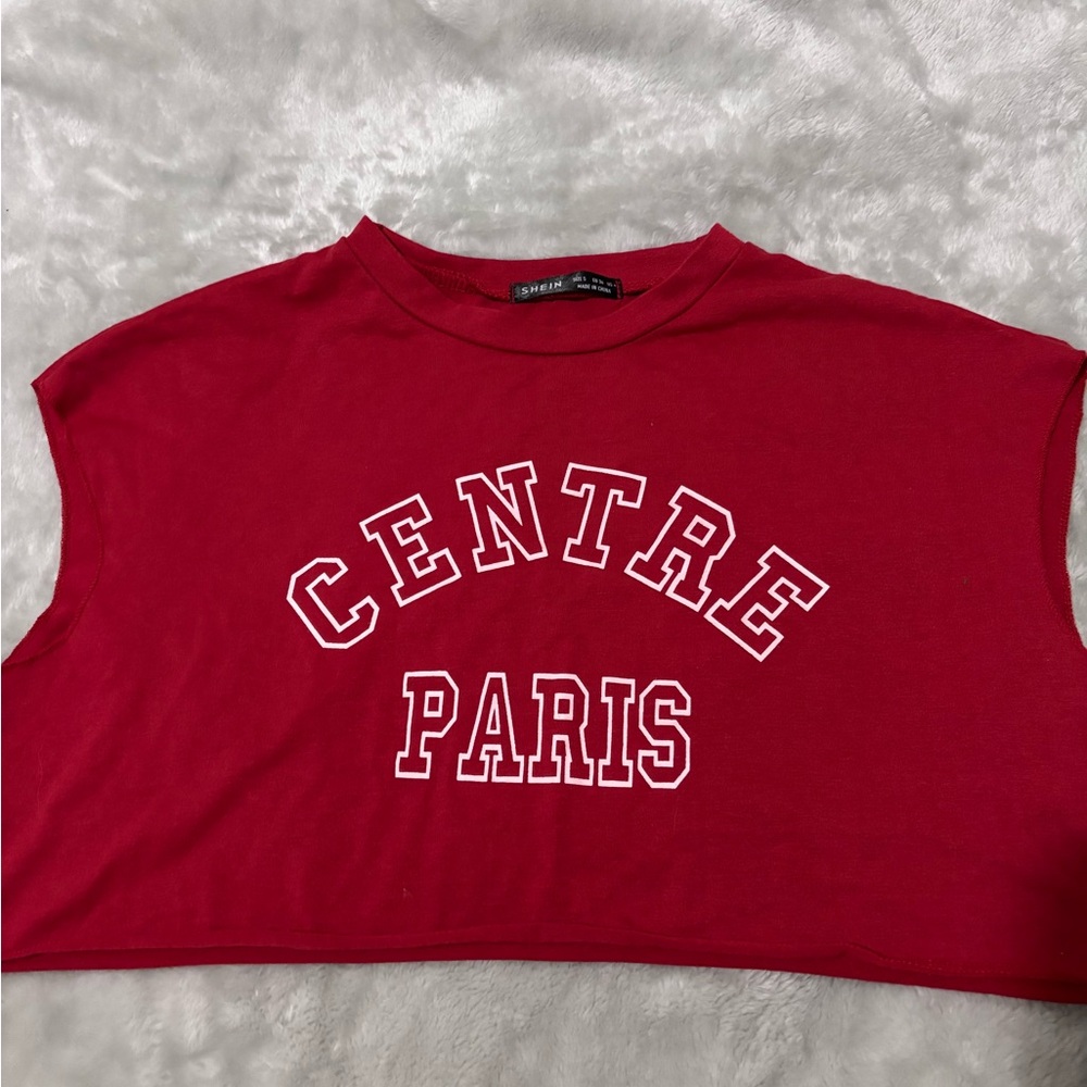 Red Graphic Crop Top